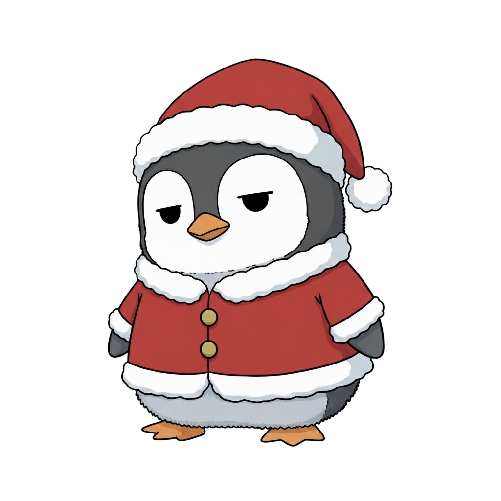 【ペンギン版】無表情サンタペンギン・全10種PNG素材集【癒し系/VTuber配信/SNS可】