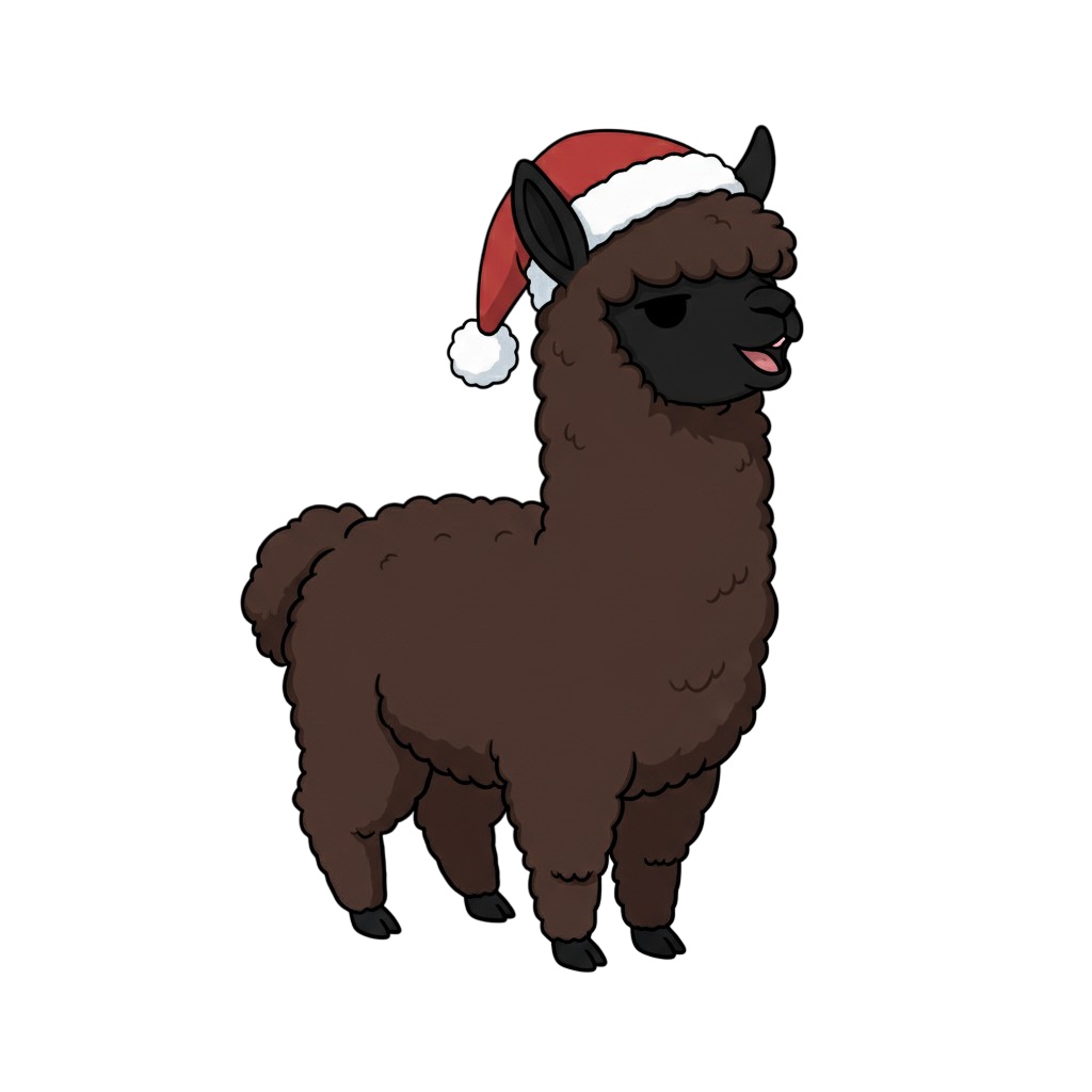 【アルパカ版】無表情サンタアルパカ・全10種PNG素材集【癒し系/VTuber配信/SNS可】