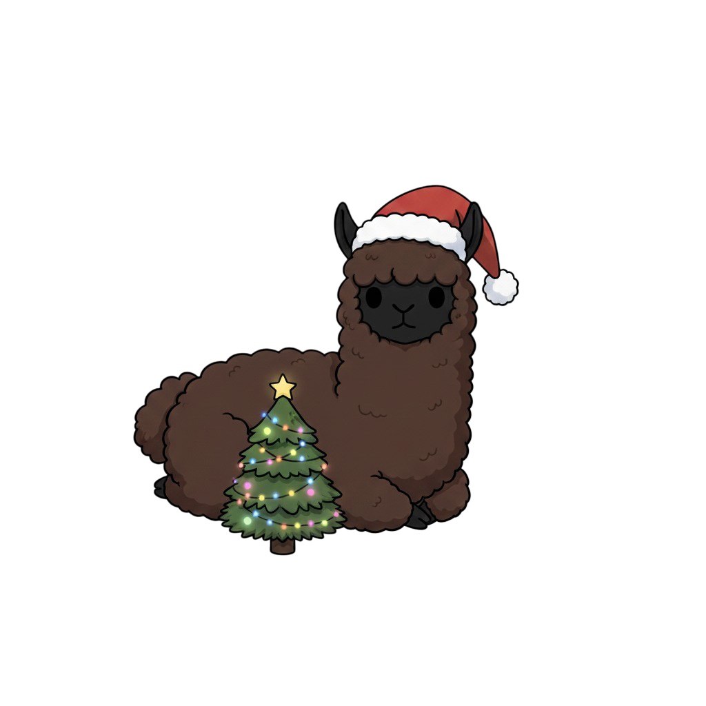 【アルパカ版】無表情サンタアルパカ・全10種PNG素材集【癒し系/VTuber配信/SNS可】