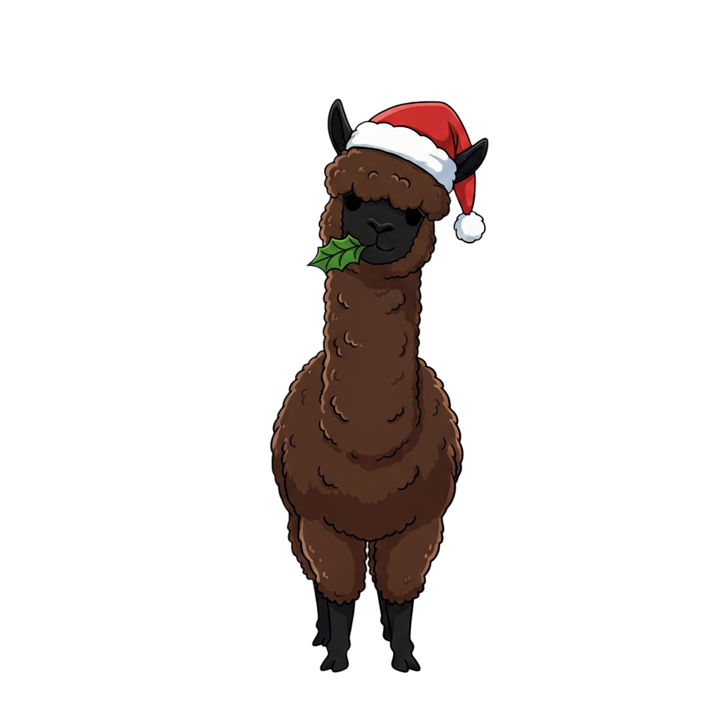 【アルパカ版】無表情サンタアルパカ・全10種PNG素材集【癒し系/VTuber配信/SNS可】