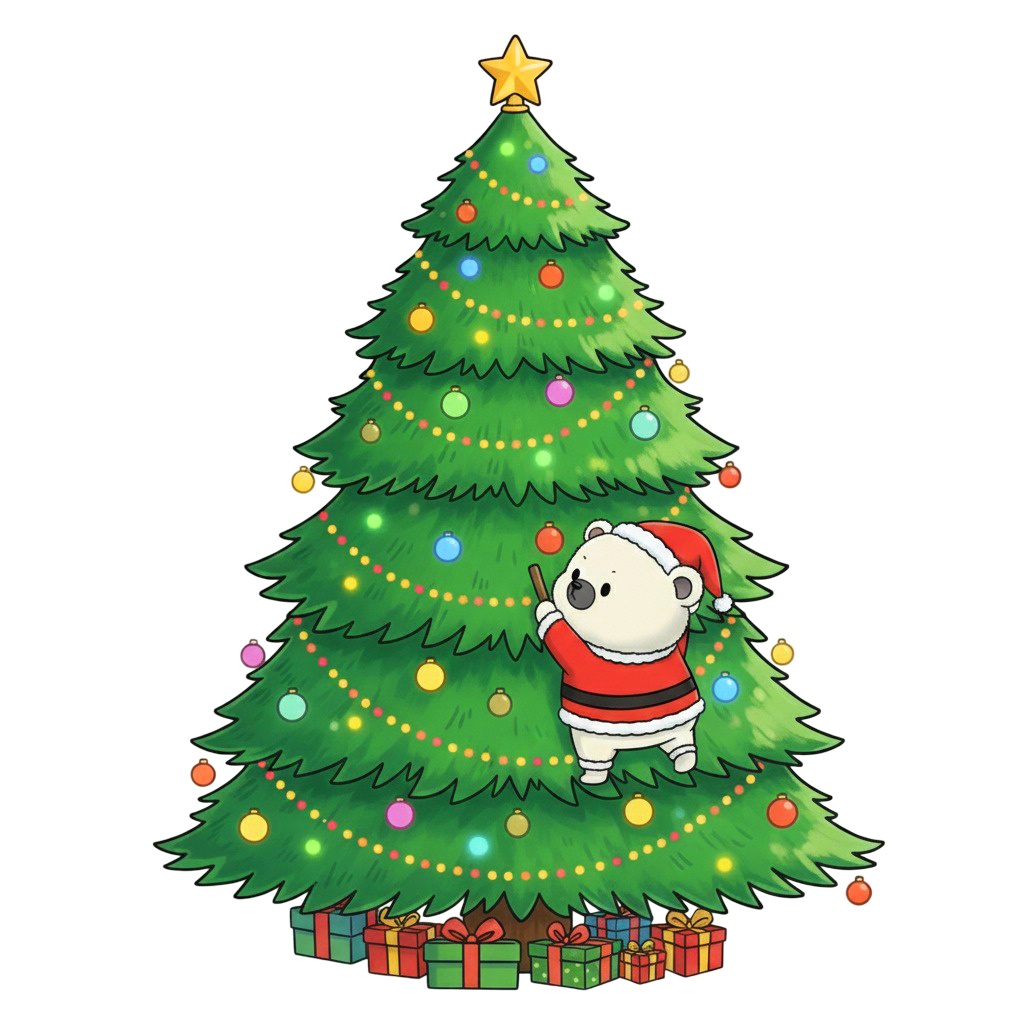 【白クマ版】無表情サンタ白クマ・全10種PNG素材集【癒し系/VTuber配信/SNS可】