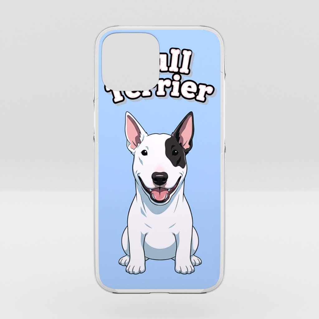 ブルテリア骨ロゴスマホケース【オリジナルイラスト】(ミントブルー)1