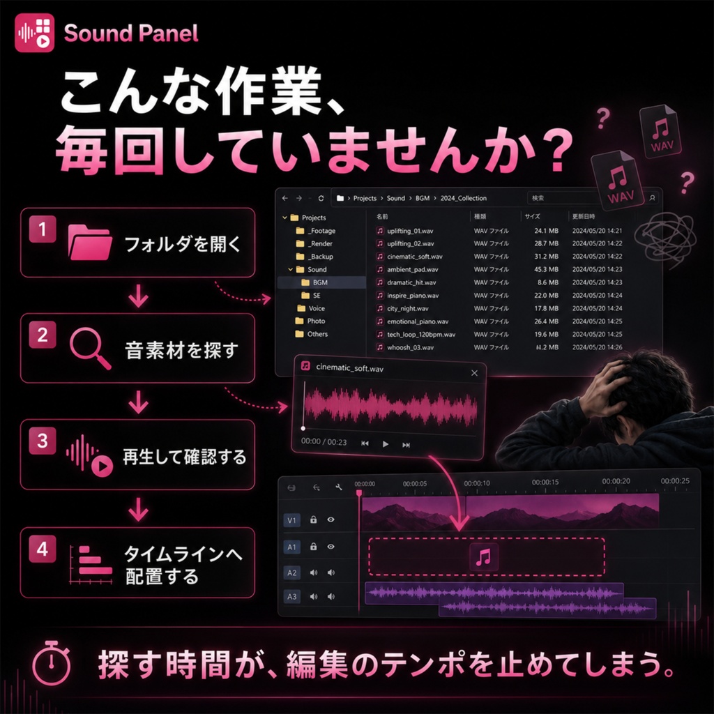 Premiere Pro / After Effects用「Sound Panel サウンドパネル」|Windows・mac対応