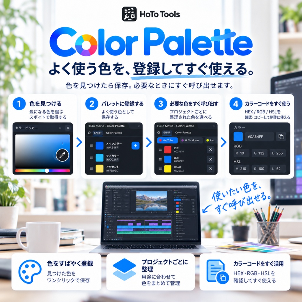 Premiere Pro・After Effects兼用 よく使う色の保存・管理・効率化・時短ツール|カラーコードをコピー【Color Palette(カラーパレット)】