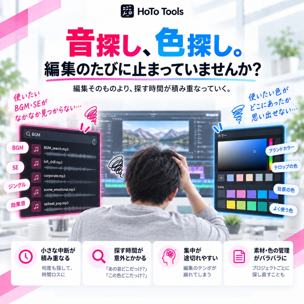 【PremierePro/ After Effects】HoTo Tools 編集効率化セット|Sound Panel(サウンドパネル)+Color Palette(カラーパレット)