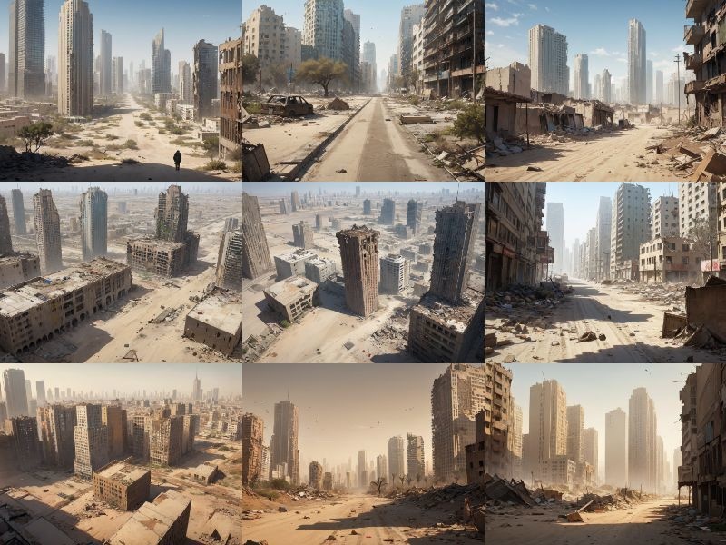 ■フリー背景素材■砂漠化した都市■40枚■1024×768(4:3)■イラスト/ゲーム/TRPGなど