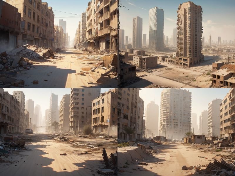 ■フリー背景素材■砂漠化した都市■40枚■1024×768(4:3)■イラスト/ゲーム/TRPGなど