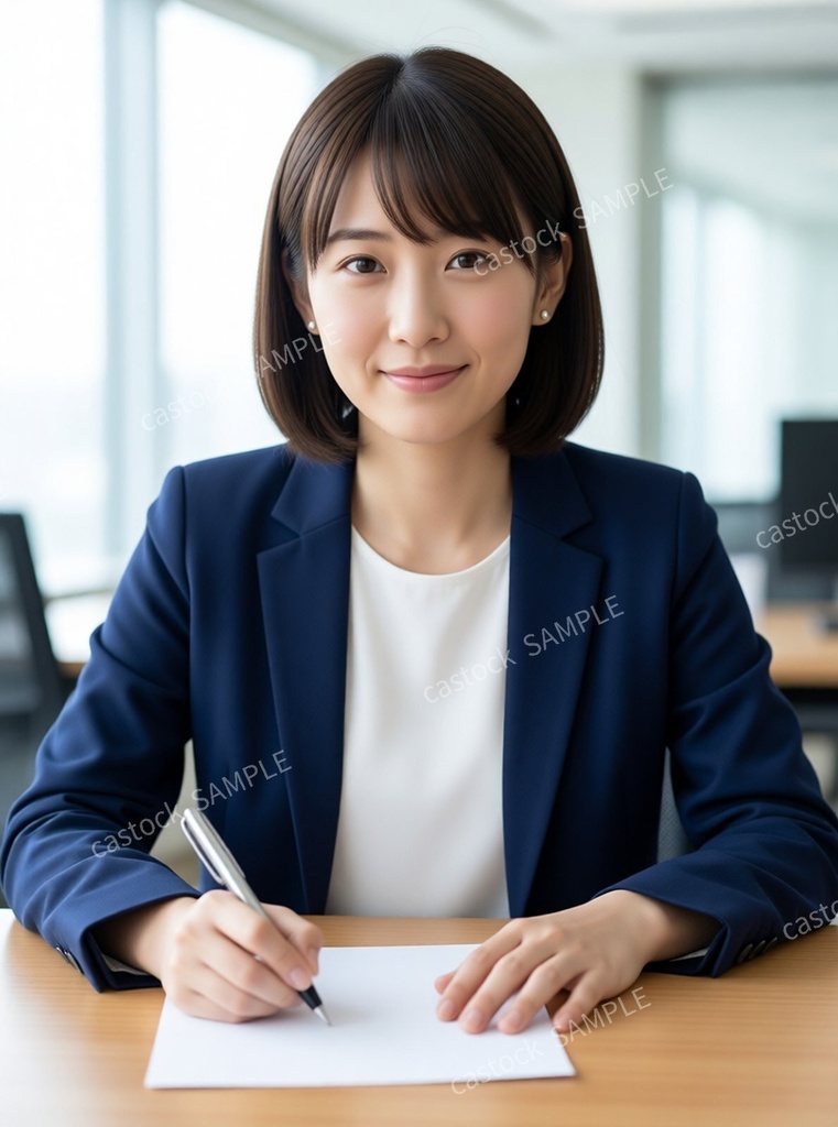 【AI人物素材】受付・事務 26枚セット|同一人物・商用OK・肖像権フリー|castock
