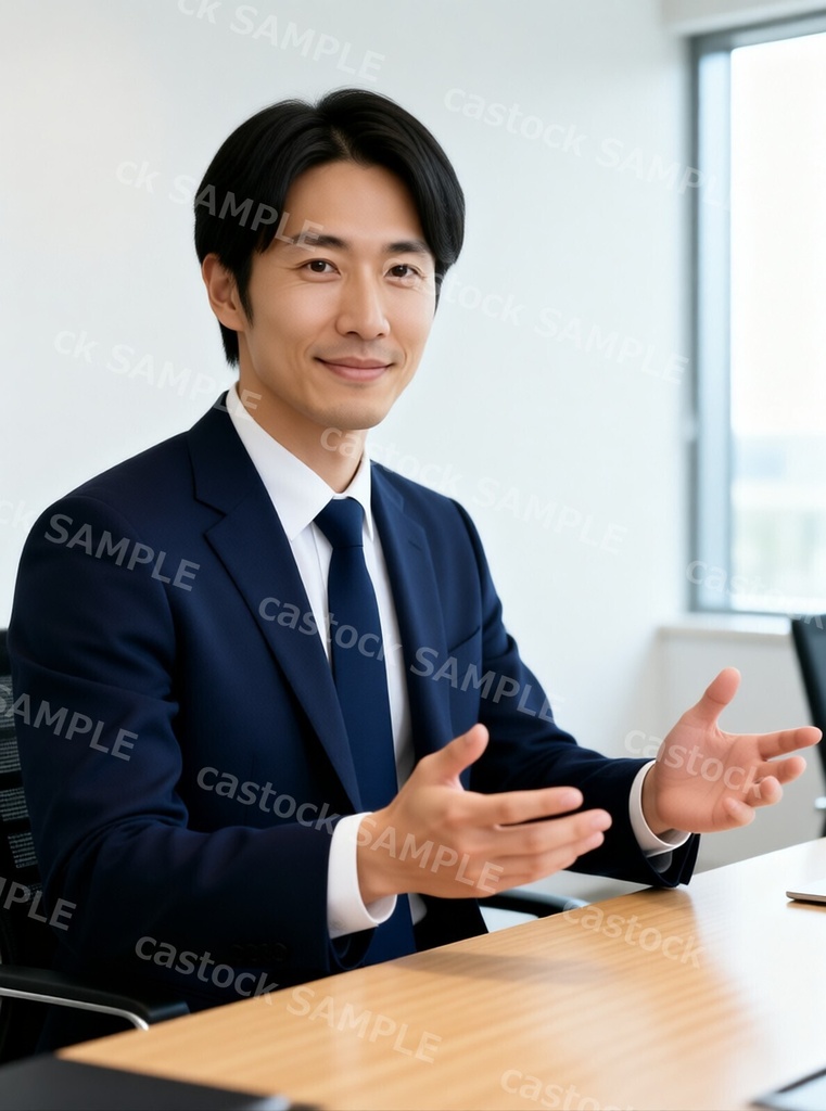 【AI人物素材】営業・商談 26枚セット|30代男性・同一人物・商用OK・肖像権フリー|castock