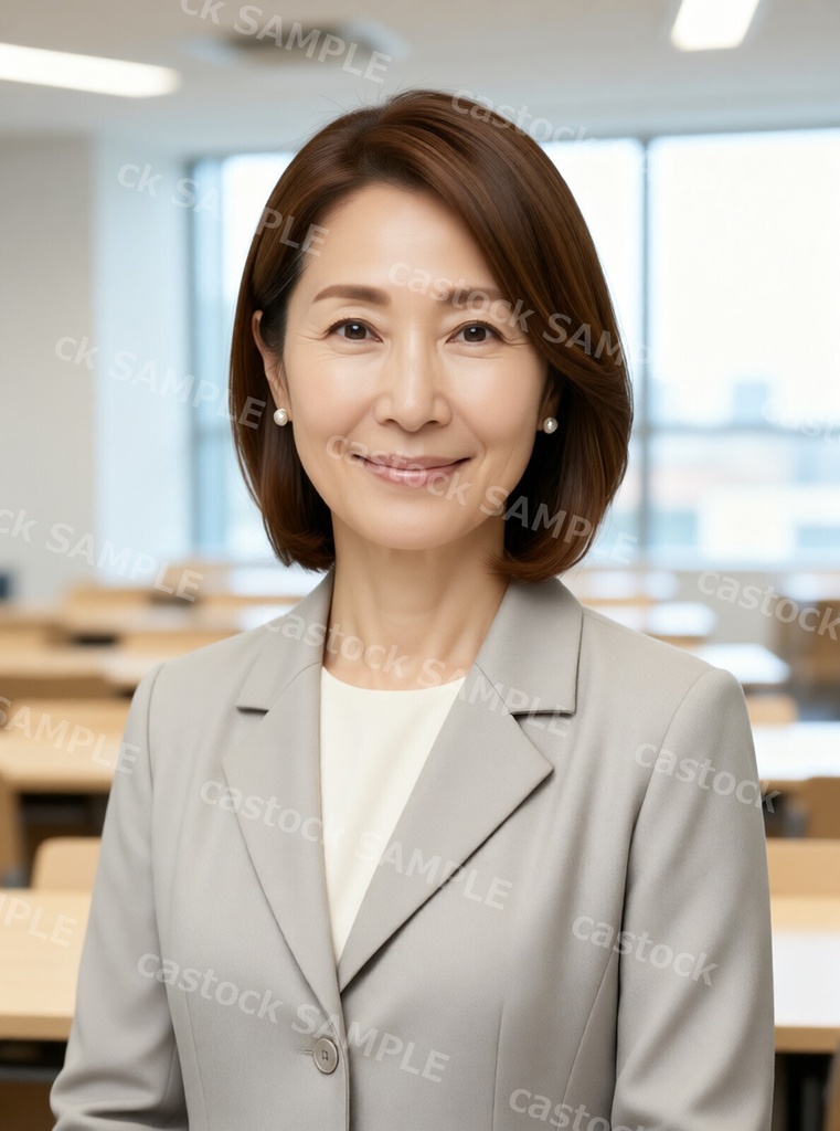 【AI人物素材】講師・セミナー 26枚セット|40代女性・同一人物・商用OK・肖像権フリー|castock