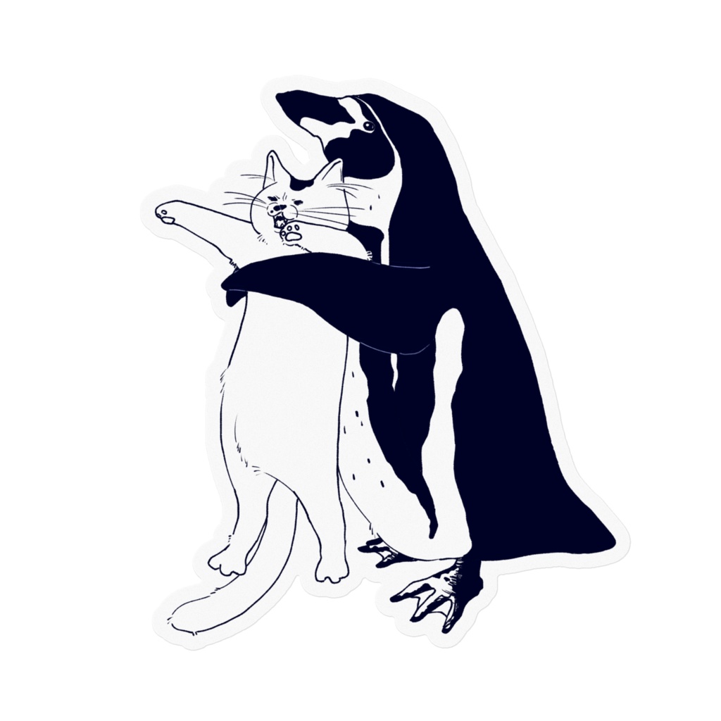 ステッカー『penguin and cat』
