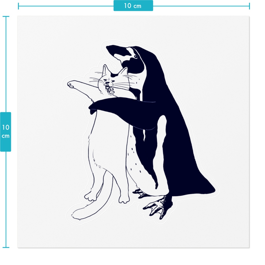 ステッカー『penguin and cat』