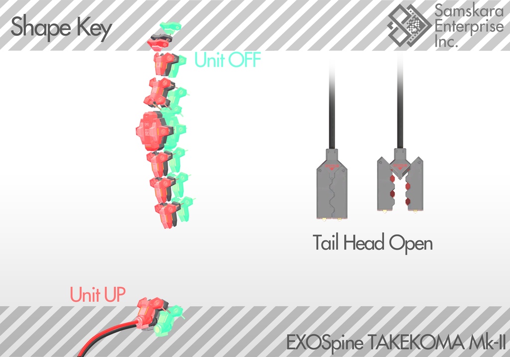 【3Dモデル】改良型強化脊椎装備「TAKEKOMA Mk-II」【複数アバター対応】