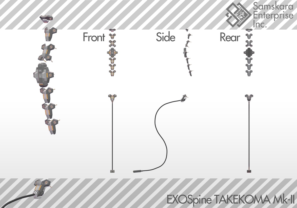 【3Dモデル】改良型強化脊椎装備「TAKEKOMA Mk-II」【複数アバター対応】