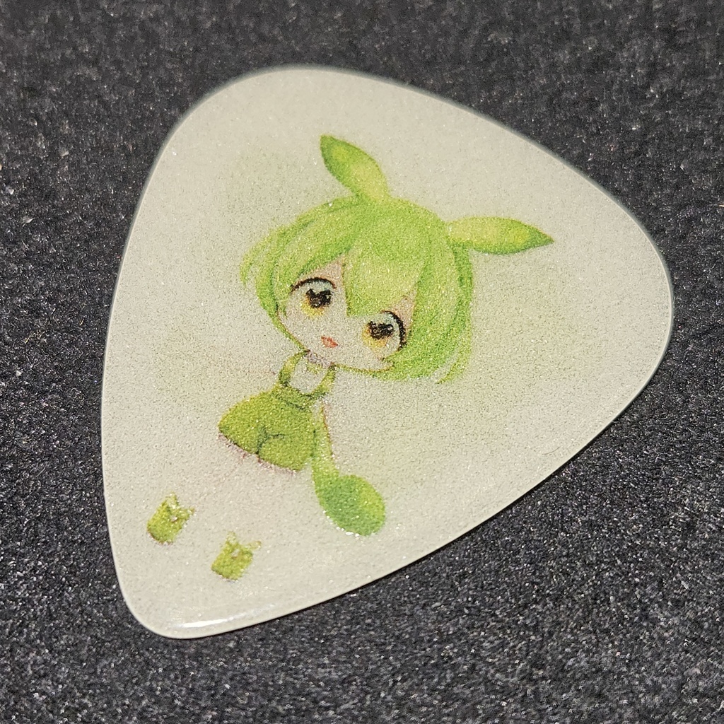 ずんだもん ギターピック ティアドロップ 蓄光素材 セルロース