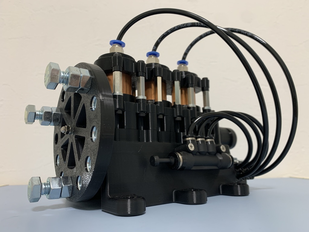 3気筒エアーエンジン 【3Dプリンタ出力用モデル】