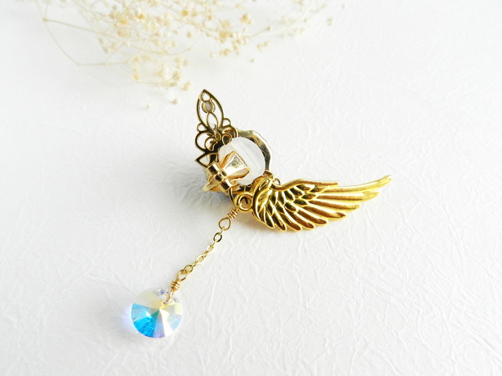 ―Jellyfish―海月星のイヤーカフ(全3色)スワロフスキー・クリスタル使用