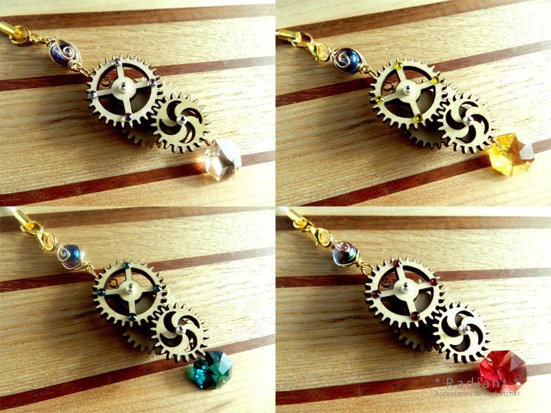 廻る歯車★輪転のクリスタルストラップ(全5色)
