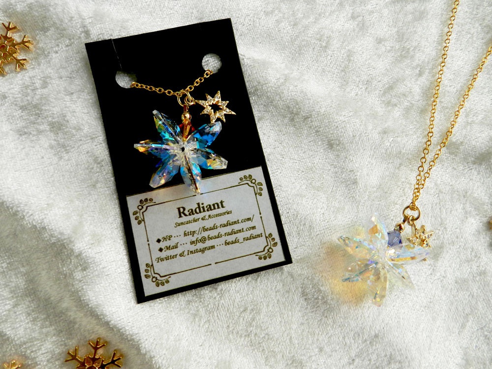 ~氷華~スワロフスキー・クリスタルのネックレス(全5色)