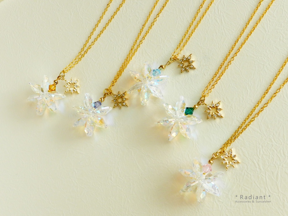 ~氷華~スワロフスキー・クリスタルのネックレス(全5色)