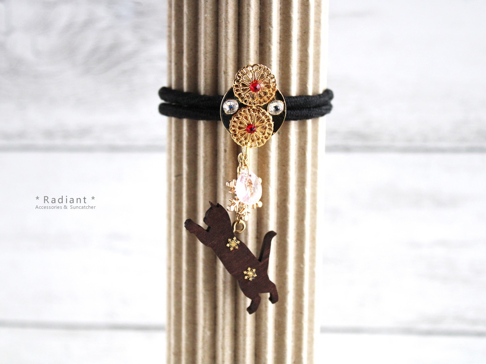 猫と雪の結晶ポニーフック(全5色)