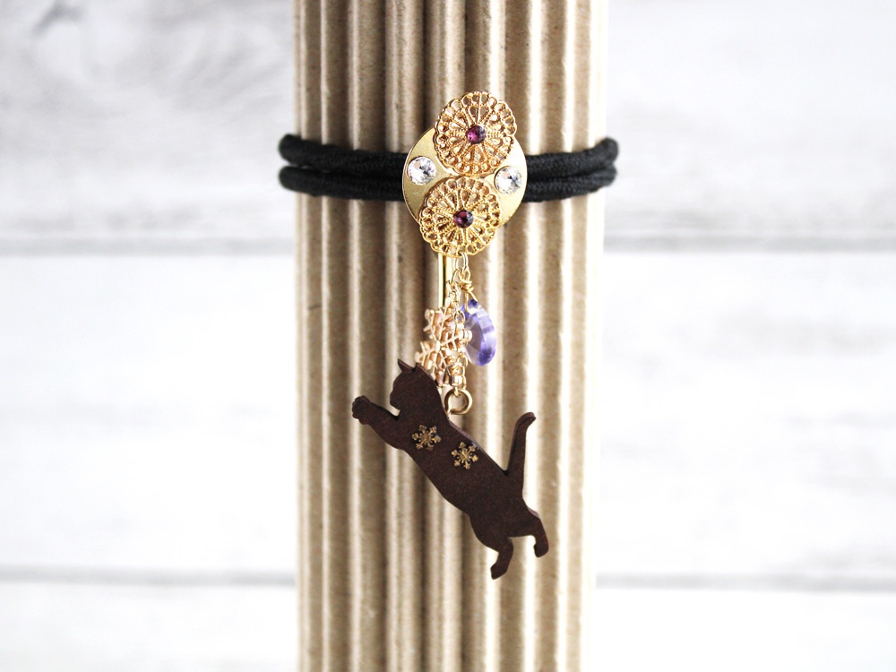 猫と雪の結晶ポニーフック(全5色)