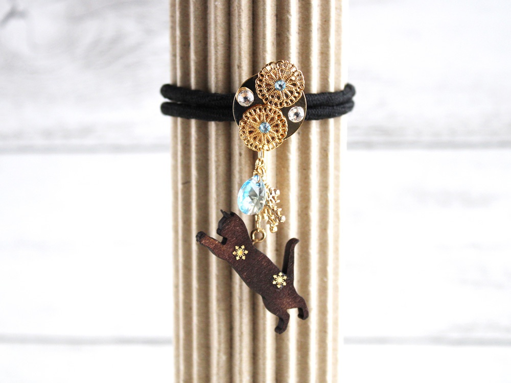 猫と雪の結晶ポニーフック(全5色)