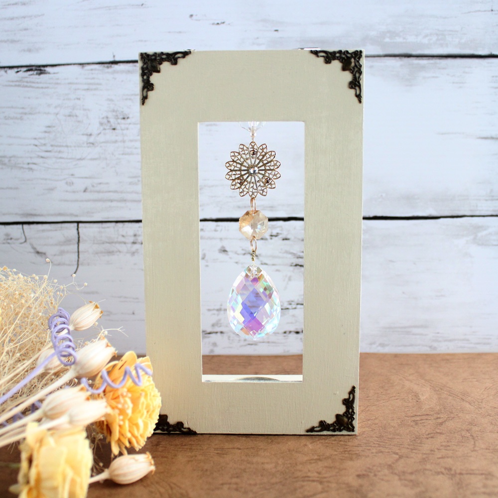 壁掛け&置き型サンキャッチャー~虹舞~しずく型(高級クリスタル使用)