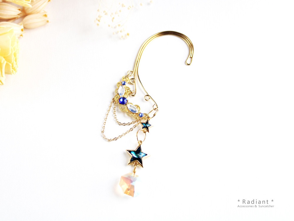 流れ星~shooting star~イヤーフック 金(Swarovski Crystal使用)
