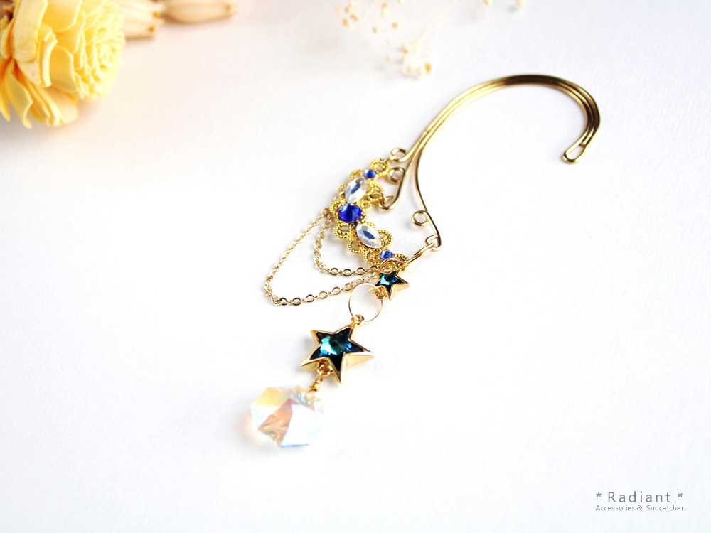 流れ星~shooting star~イヤーフック 金(Swarovski Crystal使用)