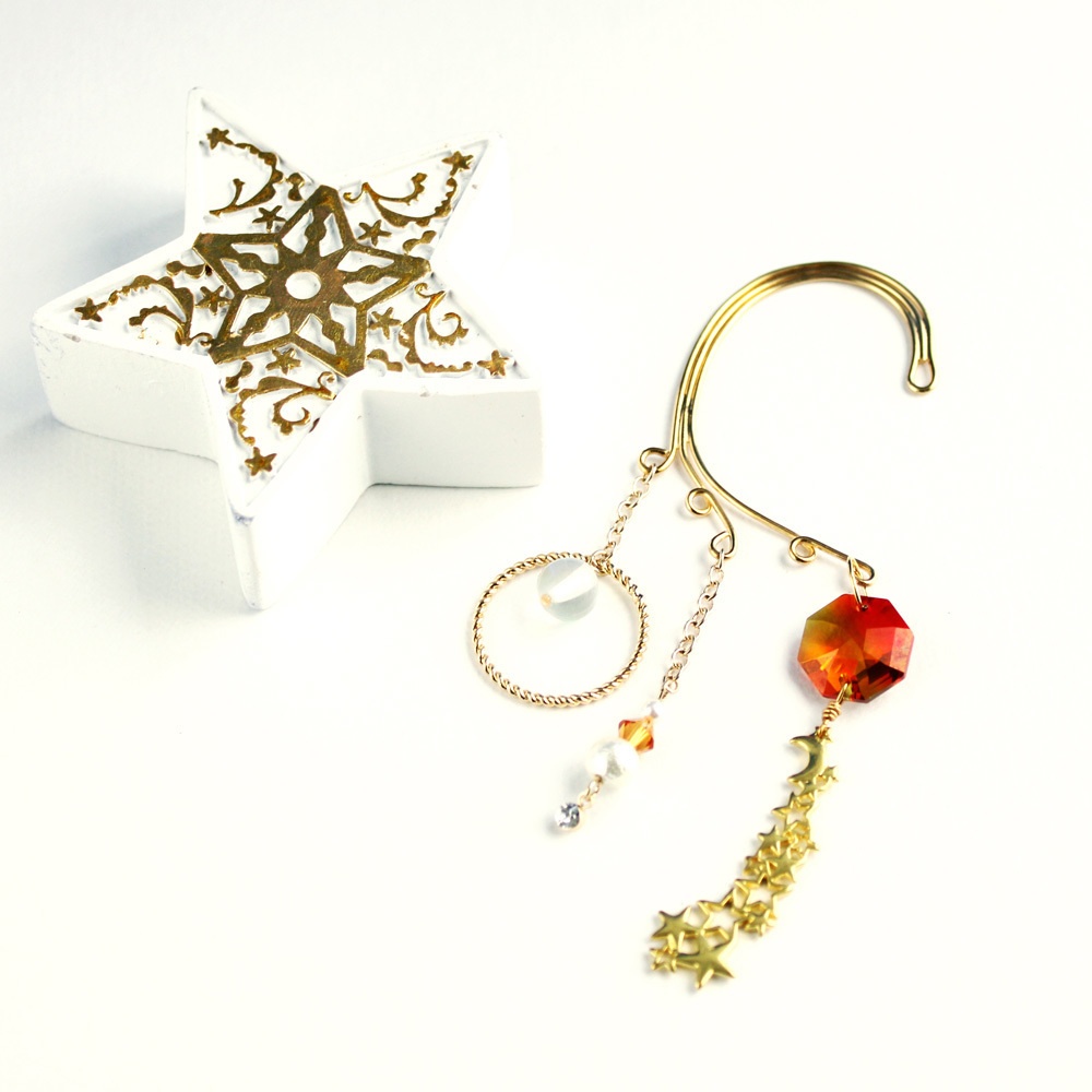惑星イヤーフック(全8色)★ Swarovski Crystal使用