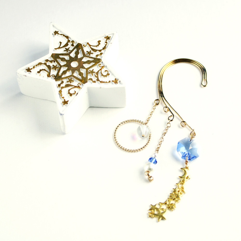 惑星イヤーフック(全8色)★ Swarovski Crystal使用