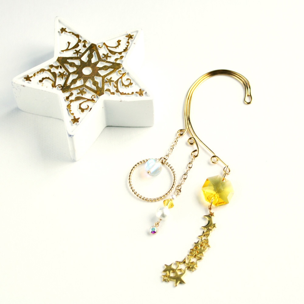 惑星イヤーフック(全8色)★ Swarovski Crystal使用