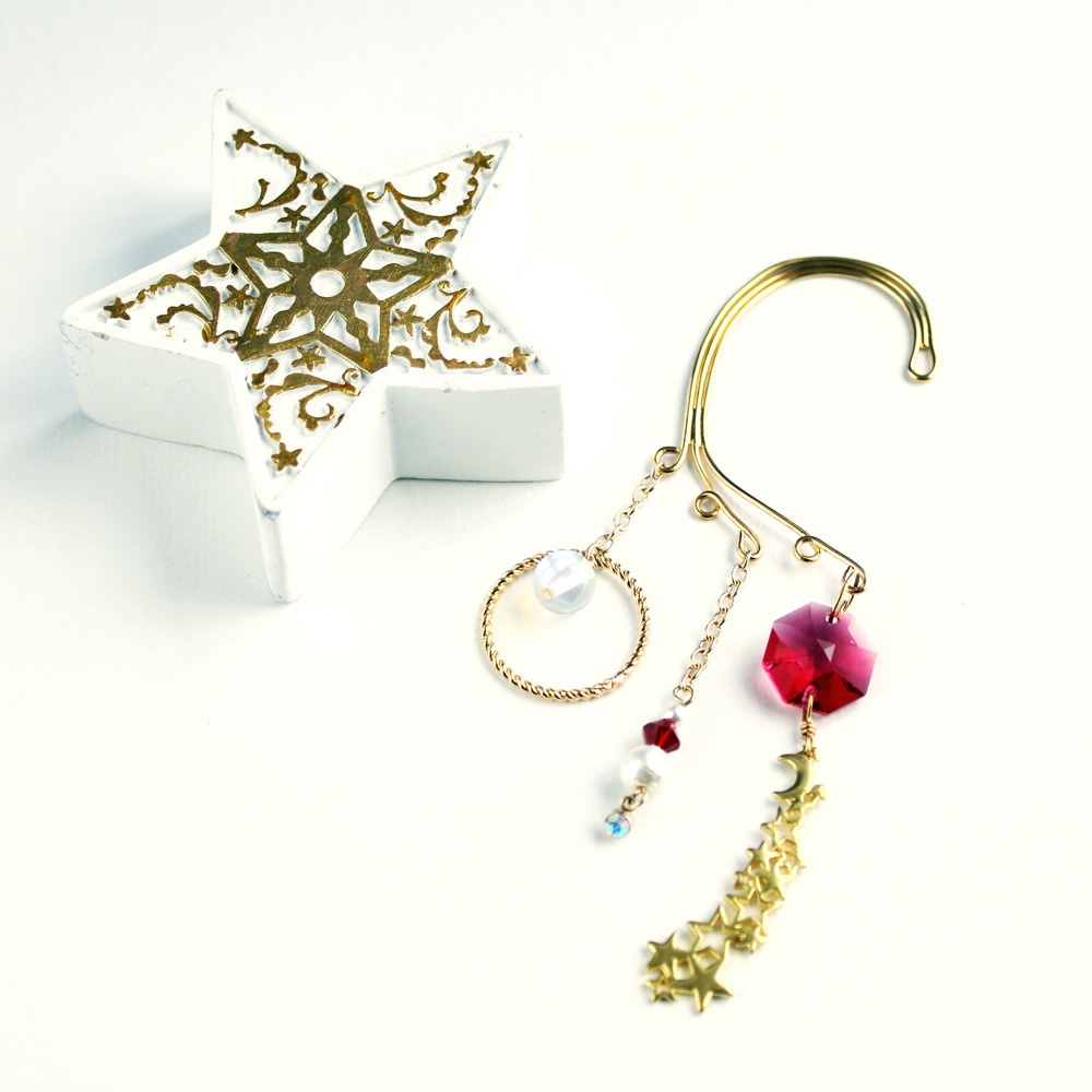 惑星イヤーフック(全8色)★ Swarovski Crystal使用