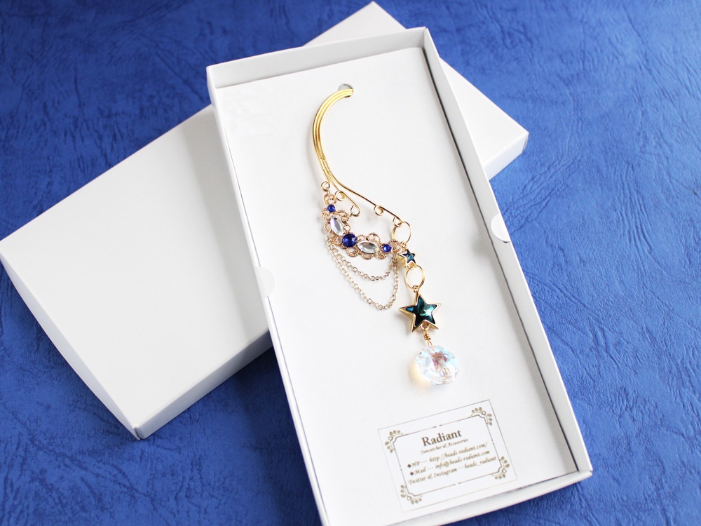 流れ星~shooting star~イヤーフック 銀(Swarovski Crystal使用)