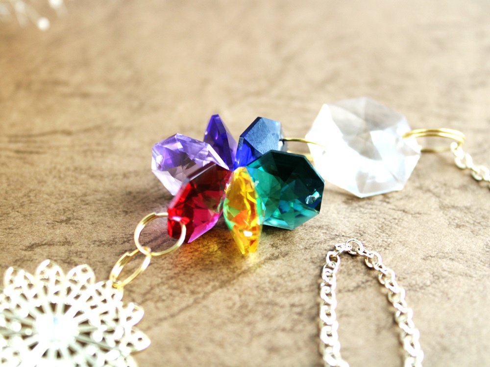 オクタゴンフラワーのサンキャッチャー★スワロフスキー・クリスタル使用 Radiant