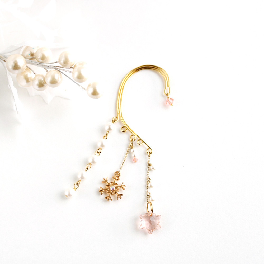 Swarovski120周年限定モデル 雪の結晶イヤーフック(全7色)