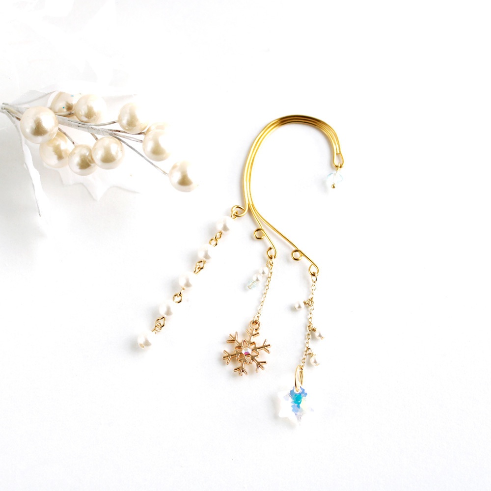 Swarovski120周年限定モデル 雪の結晶イヤーフック(全7色)