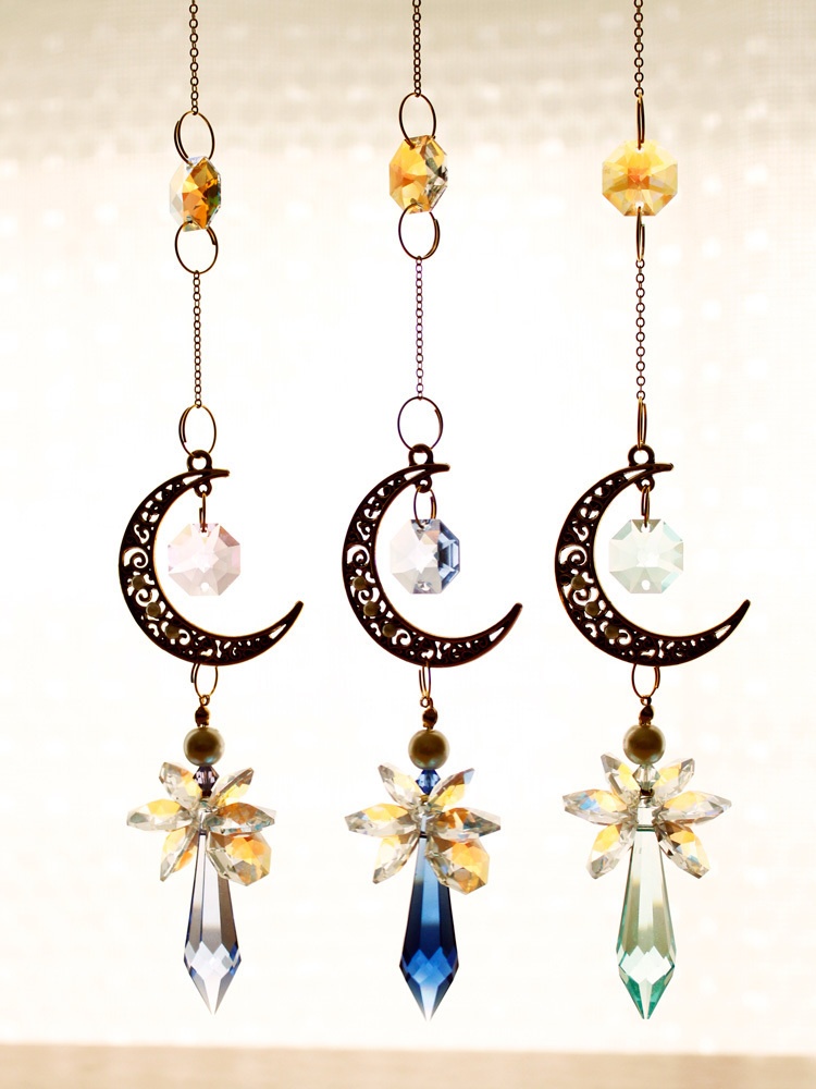 三日月と天使のサンキャッチャー (スワロフスキー・クリスタル使用) Radiant