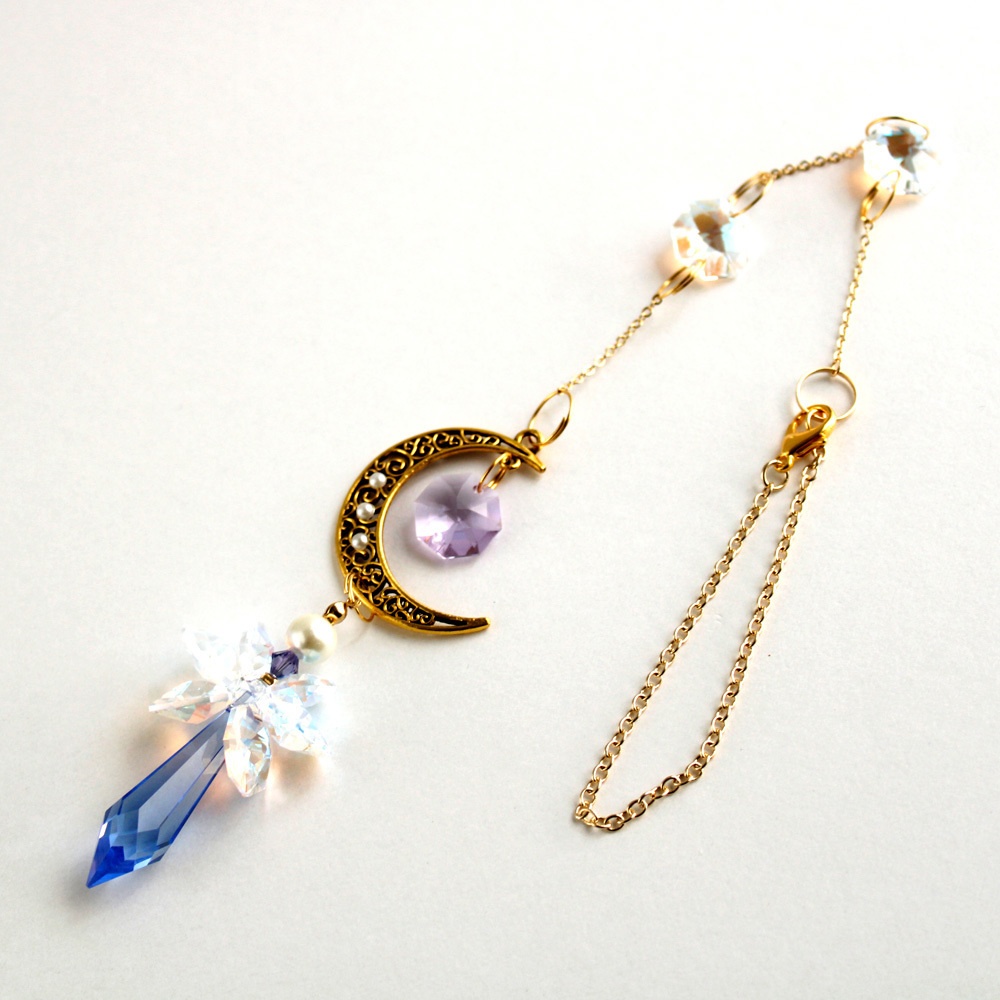 三日月と天使のサンキャッチャー (スワロフスキー・クリスタル使用) Radiant