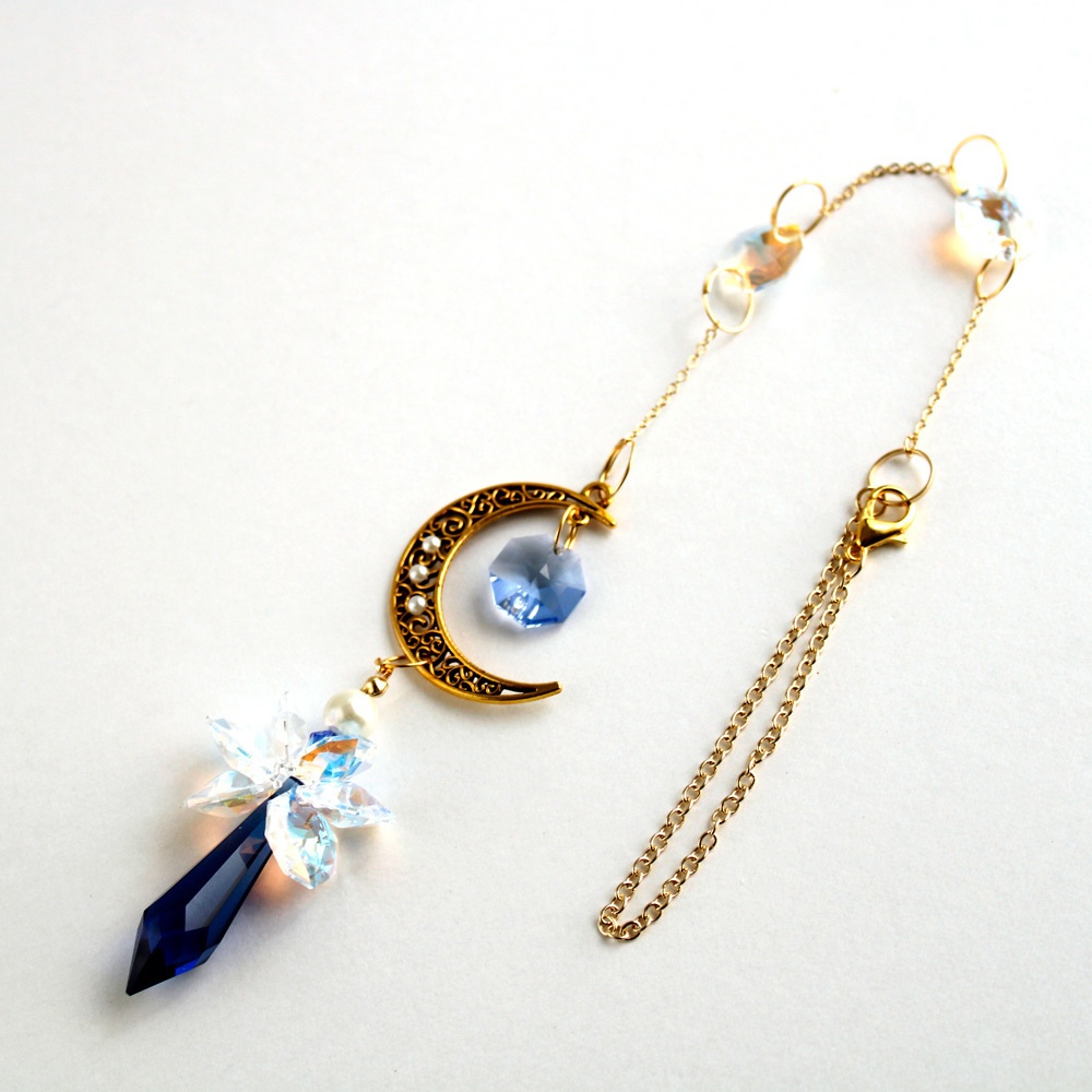 三日月と天使のサンキャッチャー (スワロフスキー・クリスタル使用) Radiant