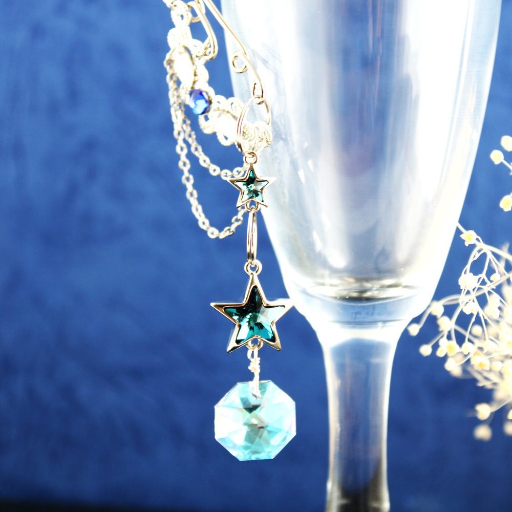 【2点セット】流星イヤーフック&星空イヤーカフ 2点セット(金 or 銀)