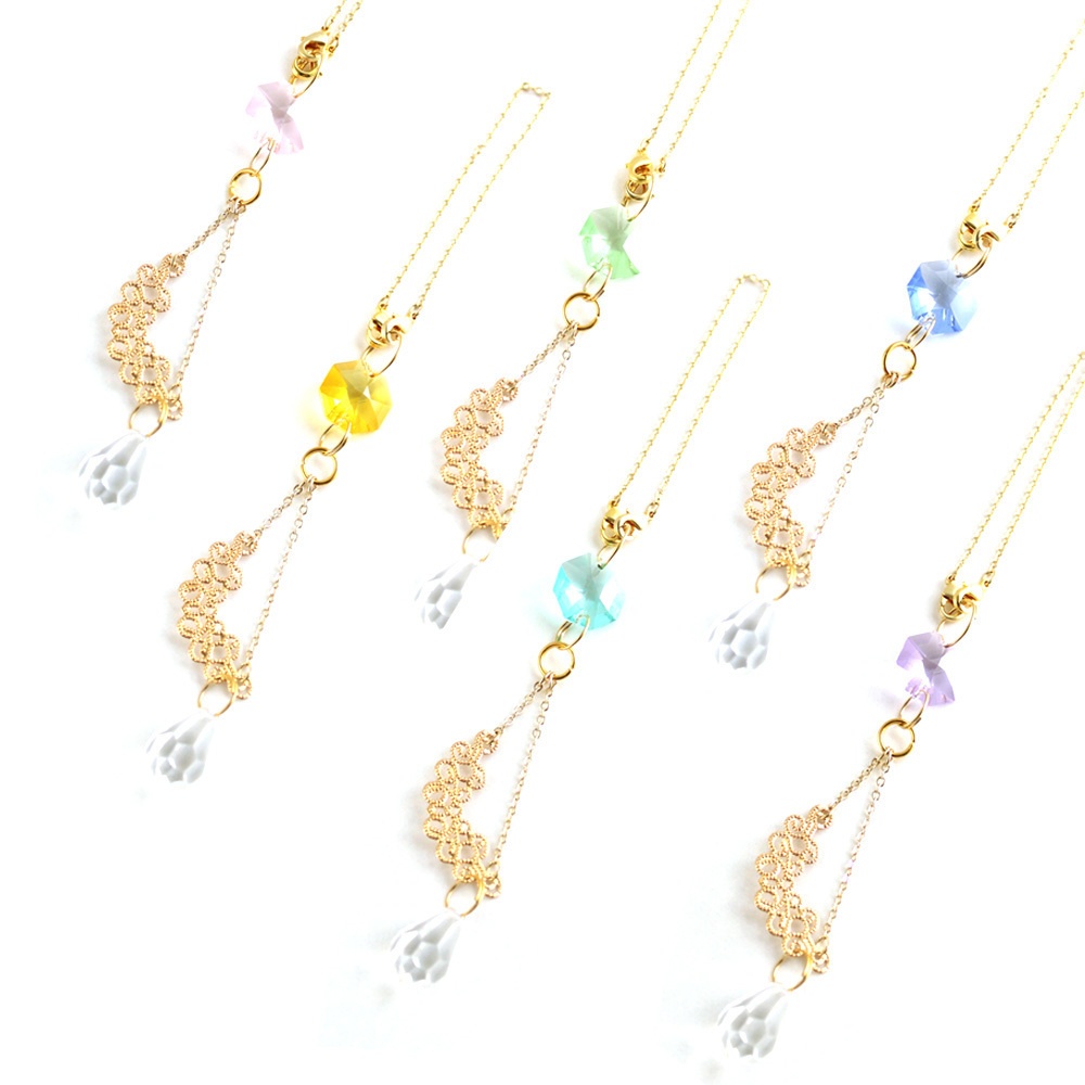 車用にもペンダントにも ~弧線のサンキャッチャー~ Swarovski crystal使用【全6色】