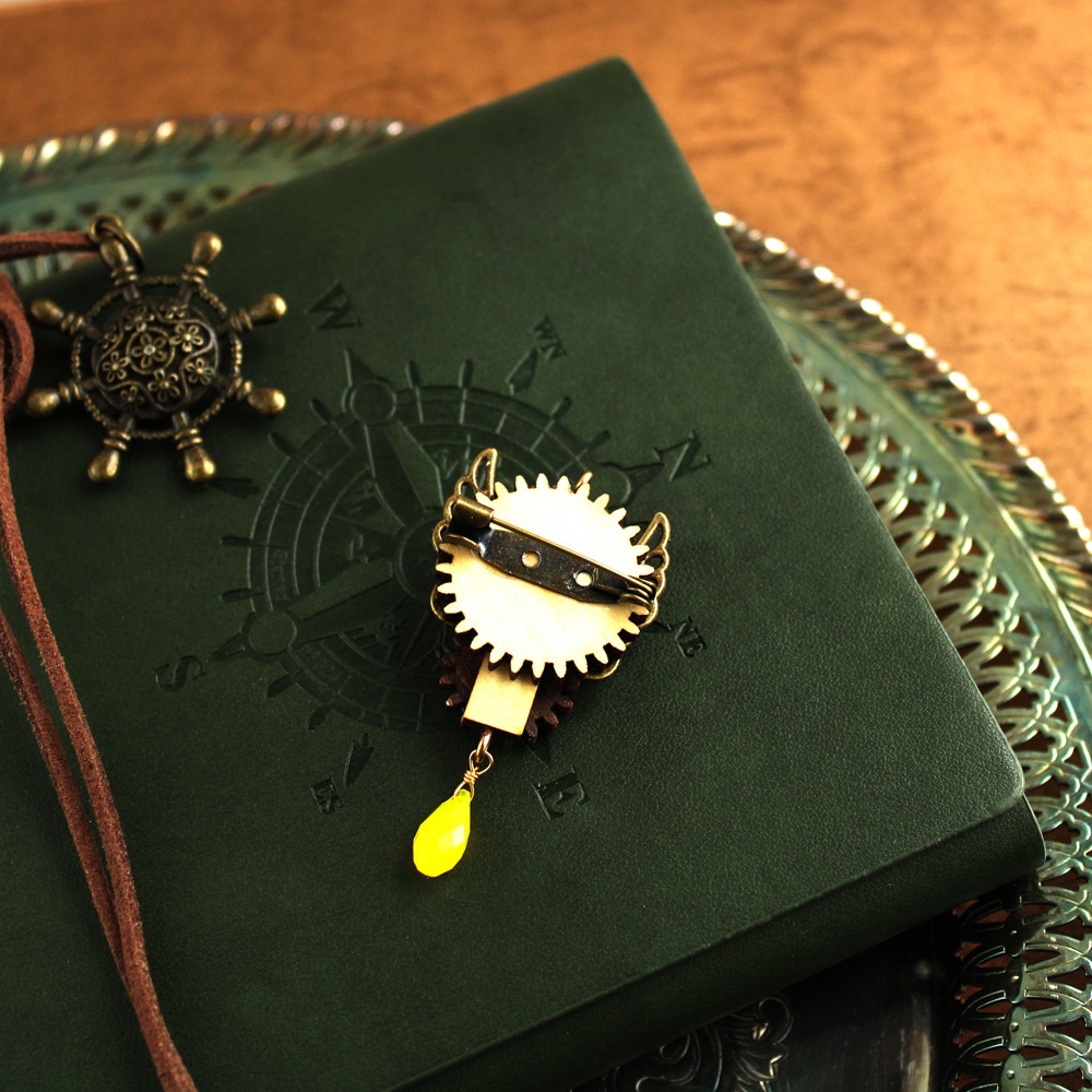 廻る歯車★眩星の紋章ブローチ(全5種)Swarovski crystal使用 Radiantスチームパンク