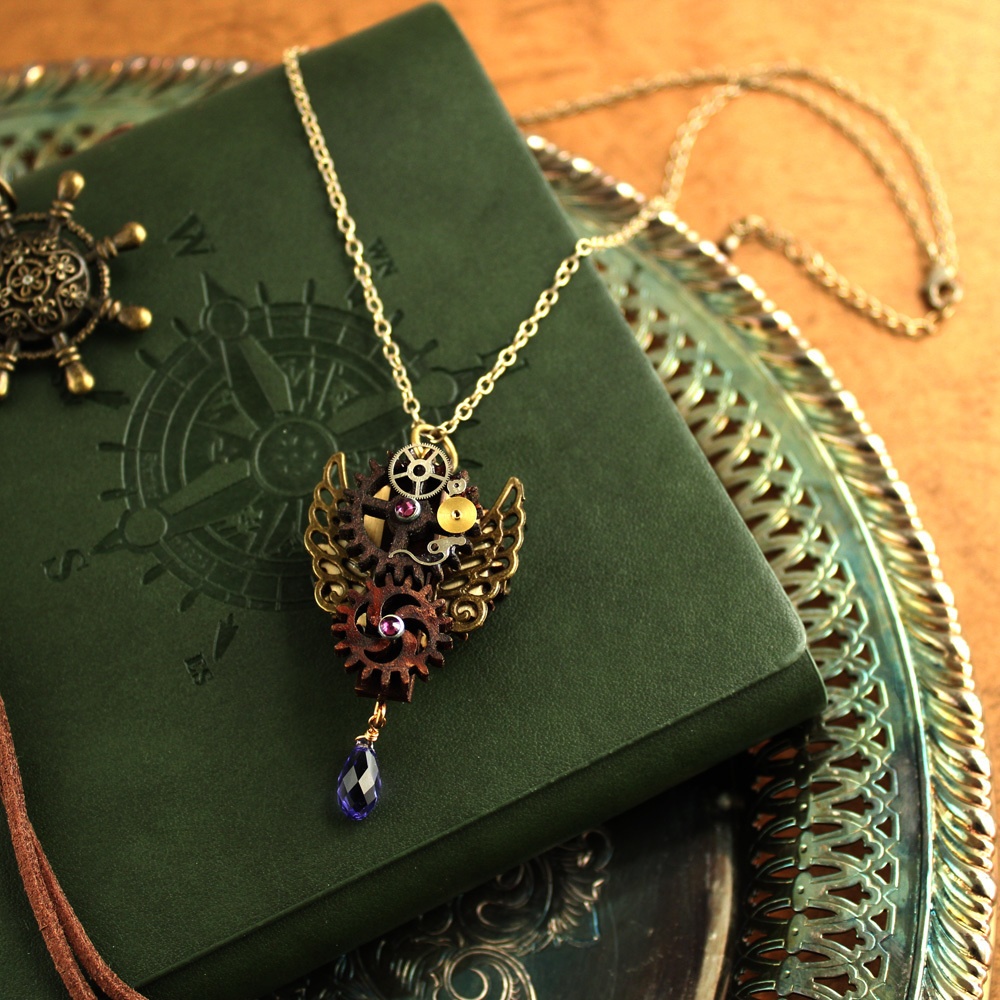 廻る歯車★眩耀の紋章ブローチ(全5種)Swarovski crystal使用 Radiantスチームパンク