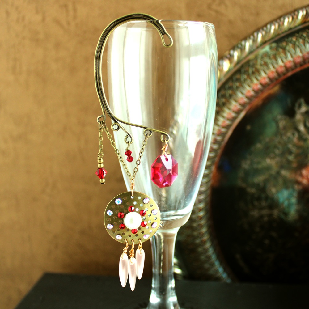 チェコダガービーズのオリエンタルイヤーフック ~全5色~ Swarovski Crystal使用