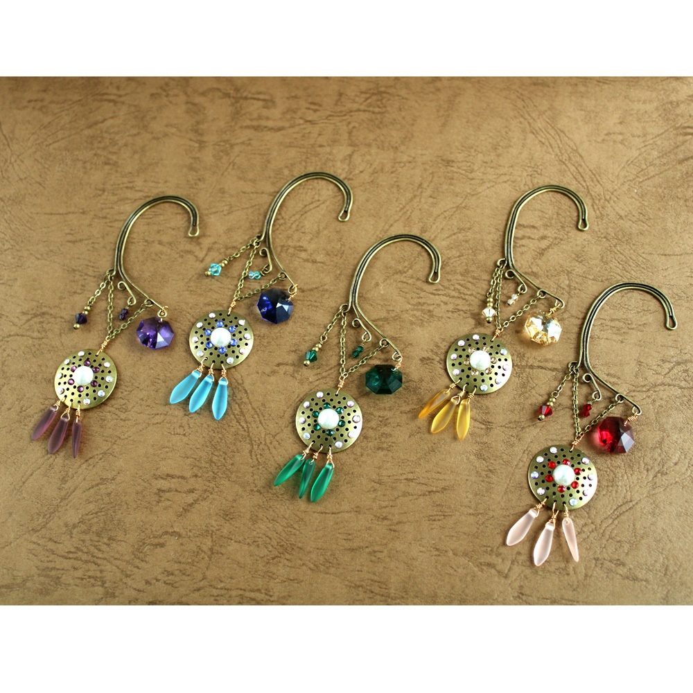 チェコダガービーズのオリエンタルイヤーフック ~全5色~ Swarovski Crystal使用