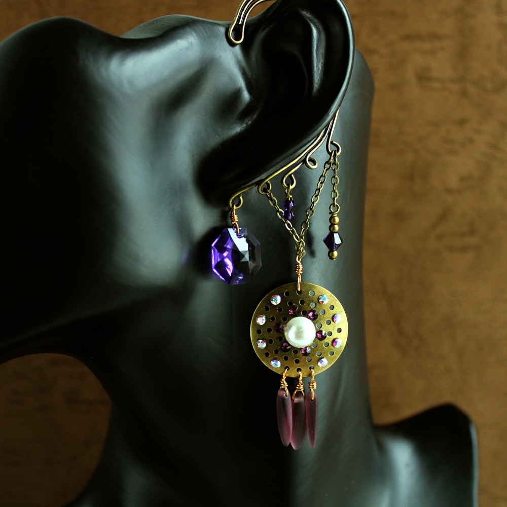 チェコダガービーズのオリエンタルイヤーフック ~全5色~ Swarovski Crystal使用