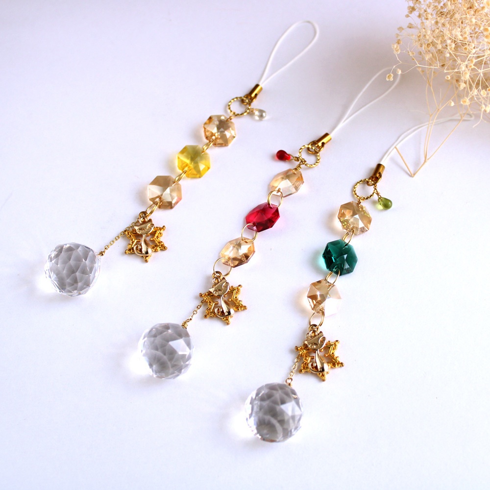 猫と星のミニサンキャッチャー（全3色）Swarovski Crystal使用