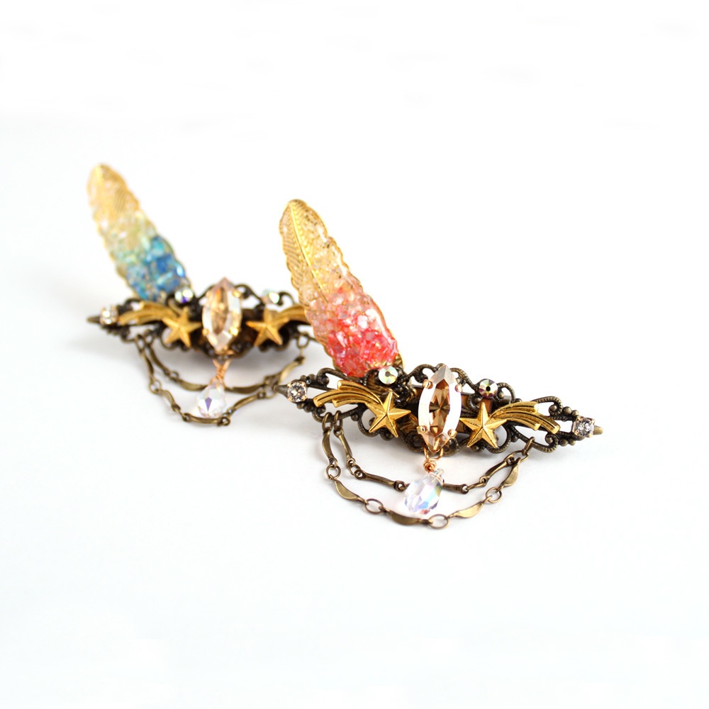 【1点もの】光翼のブローチ ☆全2色(Swarovski Crystal使用)